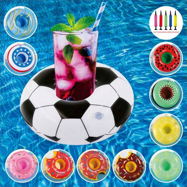 1pc Creative Inflatable Drink Holders, Floating Inflatable Cup Holders Beverage Coasters, Suitable For Pool Party Festival, Make Pool Parties Fun And Exciting With This Inflatable Drinks Holder!