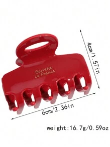 1pc Vintage Square Hollow Alloy Large Hair Clip, Elegant Design 'France' Branded Hairpiece Accessories For Women Hair Claws Claw Clips Hair Clips Hair Jaw Clip Hair Clamps Hair Clutch Hair Catcher Clip