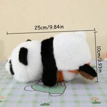 1pc Cute Reversible Plush Doll, Double-Sided Panda To Raccoon Stuffed Doll - Multicolor - View 3