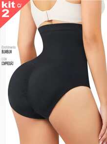 KIT WITH 2 Panties With Foam Padding And Bundex Butt Compression Strap Discreet Resistant Lingerie - Negro - Ver 2