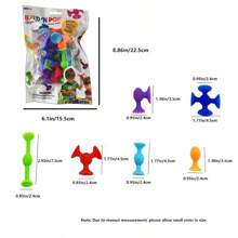 11 piezas de juguete sensorial con succión, bloques de construcción blandos y aliviadores de estrés con ventosa, perfectos para niños pequeños, juguetes para ventanas de viaje, regalo de cumpleaños, juguetes sensoriales para autistas, juguetes de preocupación, juguetes de viaje, juguetes para autistas