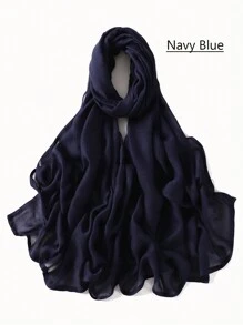 1 件女士 Abaya 配饰纯色宽边莫代尔围巾，休闲透气头巾百搭保暖披肩头带柔软头巾面纱衣服
