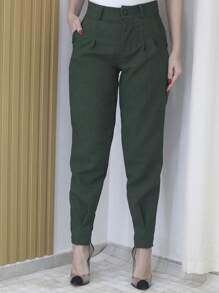 Linhão Women's Dress Pants With Pocket - xanh quân đội - Xem 1