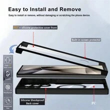 Hadaasi 1 ốp lưng bảo vệ toàn thân 360° cao cấp bằng acrylic trong suốt, có nam châm, tích hợp miếng dán màn hình, chất liệu thân thiện với da, chống trầy xước, tương thích với Samsung Galaxy S26 Ultra/S26 Plus/S26/M36/S25 FE và Apple 17e/17 Pro/17 Pro Max/17 Air/17, 16e, Reno 14 Pro, Honor 400 Pro/400/400 Lite, Reno 14 F, Hot 60 Pro/Hot 60 Pro+, 15C - Hồng - Xem 5