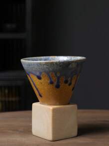 1 件粗陶咖啡杯，陶瓷高岭土创意三角锥形杯，容量 200 毫升，可盛卡布奇诺、拿铁、奶昔和酸奶，窑釉学校用品返校 - 創意三角盃 - 查看 21