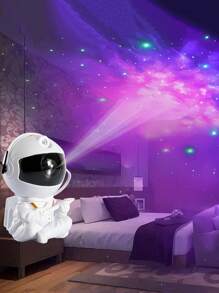 1 宇航员星空投影夜灯，USB 灯投影仪，星空繁星点点北极光星夜投影仪，送给朋友和家人的礼物，用这款宇航员投影灯将您的房间变成充满星星的星系！ - 彩色 - 查看 1