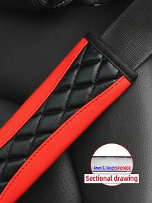 2pcs PU Leather Embroidered Car Seat Covers, Dimension: 9 Inches, Unisex Auto Accessories - one-size - View 9