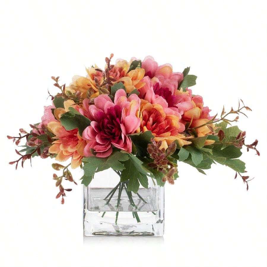 Mixed Artificial Daisy Floral Arrangements With Vase, Table