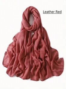 1 件女士 Abaya 配饰纯色宽边莫代尔围巾，休闲透气头巾百搭保暖披肩头带柔软头巾面纱衣服