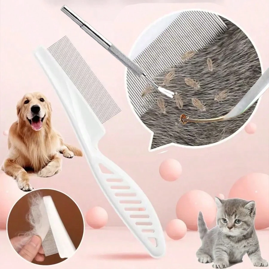 1/3pcs Stainless Steel Pet Tick And Flea Remover Pro - Safely Remove Ticks  With Ease For Dogs, Easy To Clean And Gentle On Skin - Multicolor - View 1