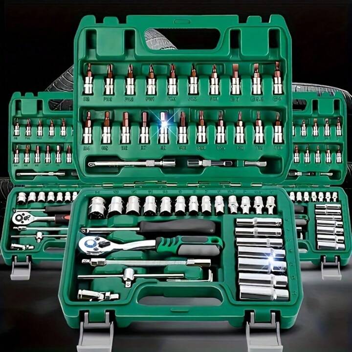 53pcs Stainless Steel Repair Tool Kit, 72-Tooth Quick Release 