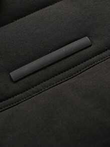 Men's Fashion Loose Turndown Collar Fleece Button Pocket Warm  Padded Coat, Autumn & Winter - Black - View 5