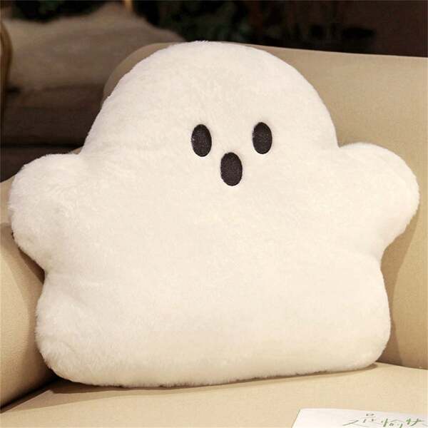 Almohada de peluche suave con diseño de nube fantasma, adecuada para la oficina, la sala de estar, el dormitorio, y como regalo decorativo para familiares, amigos y niños. (Debido a la producción a gran escala de telas, puede haber algunas diferencias de color, pero el producto final se aproximará a la imagen promocional)