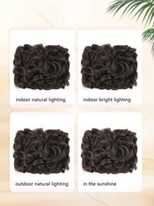 Short Messy Curly Dish Hair Bun Extension Easy Stretch Hair Combs Clip In Ponytail Extension Scrunchie Chignon Tray Ponytail Hairpieces For Women Girls Daily Party Wedding