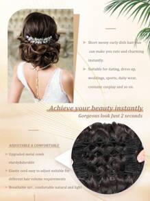 Short Messy Curly Dish Hair Bun Extension Easy Stretch Hair Combs Clip In Ponytail Extension Scrunchie Chignon Tray Ponytail Hairpieces For Women Girls Daily Party Wedding