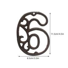 复古装饰铸铁金属门牌号，空心阿拉伯数字 0-9，铸造金属地址号码，家庭花园庭院邮箱壁挂标志 - 黑色 - 查看 13