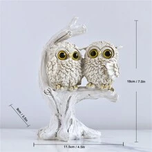 1件猫头鹰树脂工艺品摆件可爱大眼复古猫头鹰网红丑猫头鹰小雕塑家居装饰小摆件