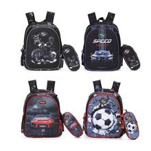 2 pièces Set de sacs à dos pour étudiants, sac à dos imprimé football pour garçons et filles, sac à livres de grande capacité pour étudiants + trousse à crayons, sac à dos pour la rentrée scolaire pour les fournitures scolaires