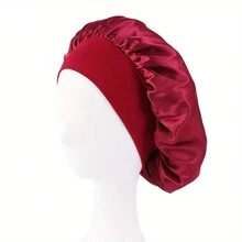 Mũ trùm đầu ngủ bằng vải satin co giãn bản rộng màu trơn, mũ ngủ ban đêm mềm mại cho phụ nữ, Ngày của cha, Ngày của mẹ, Giáng sinh, Lễ tạ ơn, Halloween, Quà tặng ngày lễ tình nhân - Nhiều màu - Xem 5