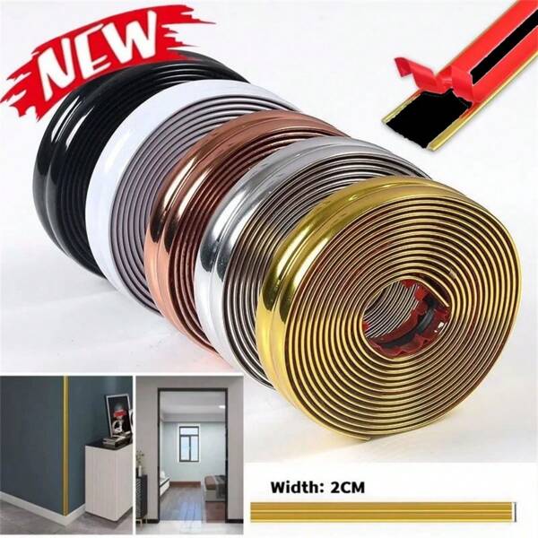 3 Meter Selbstklebende Dekorative Linien Aus Pvc Für Hintergrundwände, Innere Ecken, Dekorstreifen, Antikollisions-stoßfängerband Für Möbel, Tischkanten