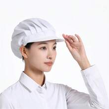 女士帽子,防油透气厨房烹饪厨师帽,防油烟防脱发卫生帽,可调节工作帽 - 彩色 - 查看 17