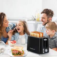 Aigostar 2 Slice Toaster, 750W Low Wattage Toaster Black, 7 Variable Browning Settings, Defrost, Reheat And Cancel Functions, Auto Shut-Off - UK Plug(220-240V) - View 8