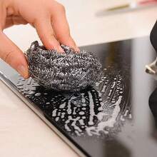 4/6 件不锈钢圆形清洁球，家用厨房锅具洗碗百洁布，厨房，浴室，家居，家居用品供应商 - 銀色 - 查看 3