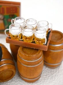 1 pieza Modelo en miniatura de barril de cerveza de madera a escala 1:12, decoración de casa de muñecas, prop fotográfico, ornamento de paisaje micro