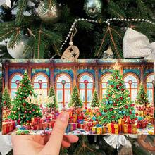 12 件手工 5D 钻石画贺卡，卡通和可爱节日设计，适合新年、圣诞节 - 带 12 个白色信封，非常适合家人、朋友、聚会邀请