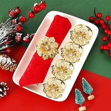 Anelli porta tovaglioli a forma di fiori forati, portatorvaglioli floreali per decorazione della tavola di casa, cucina, sala da pranzo, matrimoni, banchetti, cene di tutti i giorni e di Natale - Multicolore - Visualizzare 11