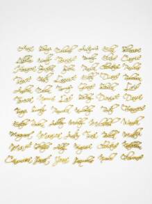 2 件女士个性化名字脚链套装，不锈钢金色定制名字脚链生日礼物 - 金黃色 - 查看 5