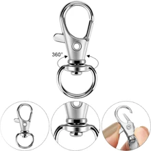 5/10/15/20/50/100 Pcs Swivel Spring Snap Hooks, High Quality Metal Lobster Claw Clasps, For Lanyards, Keychain Rings, Bags, Wallets, Jewelry Making, DIY Crafts, Length 1.26 In (32mm), Inside Width 0.39 In (10mm)