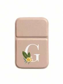 1pc Mini Pink Flower White Letters Foldable Portable Makeup Mirror,Letters Of A-Z Makeup Mirror With Bracket, Travel Mirror, Beauty Products, Desktop Makeup Mirror, Rectangular Desktop Compact Mirror Foldable Small Minimalist Makeup Mirror, Travel Portable Makeup Mirror For Women's Gift - The Best Gift For Mom And Teacher