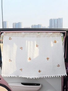 1pc Car Sunshade Side Curtains Cartoon Car Sunscreen Thermal Insulation Sunshade Curtains Cute Suction Cup Car Curtains Sunshade