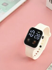 Led大方形顯示屏幕時尚學生手錶 - 黑色 - 查看 5