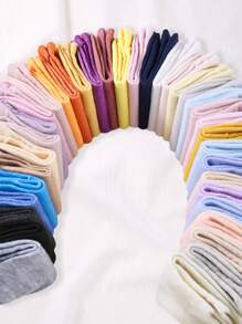 30 Pairs/Packs Of Random Color Children's Autumn And Winter Solid Color Simple Socks, Suitable For Sports And Leisure Daily Travel Socks