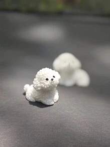 2 件超可爱白色比熊犬汽车装饰摆件，精美小礼物 - 彩色 - 查看 4