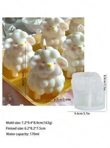 1pc 3D Sheep Silicone Mold For Making Candles&Soap&Aromatherapy Suitable For Home Decoration, Fireplace, Living Room, Central Decoration, Office, Valentine's Day Gifts, Candle Sets, Aromatherapy Candles, Friend Gifts, Women's Gifts