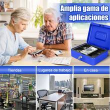 Caja De Seguridad para Dinero, Caja De Seguridad Efectivo, Caja De Efectivo para Guardar Joyas, Pasaportes - Azul - Ver 7