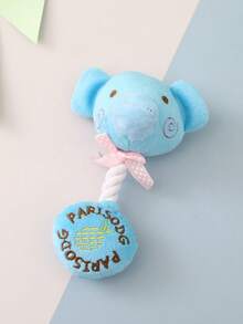 1入寵物狗玩具，帶聲音繩索咬咬玩具，毛絨泰迪小狗，適用於像比熊這樣的中小型品種