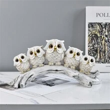 1件猫头鹰树脂工艺品摆件可爱大眼复古猫头鹰网红丑猫头鹰小雕塑家居装饰小摆件