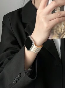 1 件男女时尚休闲磁性硅胶表带可调节防水腕带，适用于 表带 38/40/41/42/44/45/46/49 毫米，适用于 Series Ultra/SE/11/10/9/8/7/6/5/4/3/2/1，智能手表配件 - 多色(無手錶) - 查看 5