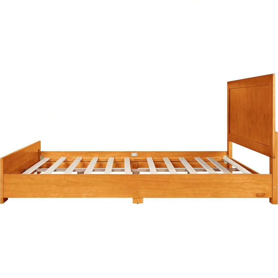 Camden Isle Oxford Platform Bed, Wood, Low Profile, Paneled Headboard