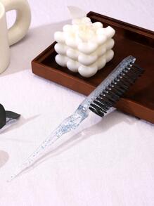 1 pezzo Spazzola per capelli in plastica, spazzola per acconciatura, pettine per lisciare i capelli, pettine per pettinatura di precisione adatto per le donne, spazzola per capelli/pettine, spazzola per capelli in nylon a tre file, utilizzata per la cura del retro, arricciatura delle radici per aumentare il volume dei capelli e la cura dei capelli, massaggio del cuoio capelluto, spazzola per capelli, pettine, strumenti per capelli, prodotti e accessori per capelli per barbieri, saloni di bellezza, articoli essenziali da viaggio, articoli essenziali per il ritorno a scuola, articoli essenziali per le vacanze, accessori per capelli per le donne