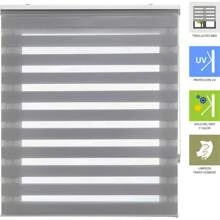 Estor Enrollable Noche y Día a Medida Tamaño 125x180 - Estor Noche y Día Tamaño Tela 122x175 - Estor Noche y Día Fácil Instalación Beige - Gris - Ver 5