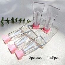 1/5 st rosa 4 ml tandkrämformad klar transparent tom läppglansrör påfyllningsbart läppbalsamrör förpackningsmaterial gör-det-själv-läppglaze - Rosa - Visa 8