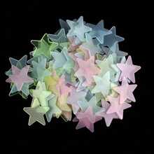 Conjunto de Decoração Brilhante no Escuro de Estrela e Lua Grande, Adesivos de Parede Luminosos 3D de Estrela, Adesivo Romântico Fluorescente Brilhante no Escuro para Quarto/Sala de Estar, Decoração Brilhante DIY - Multicolorido - Visão 10
