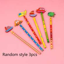 12/6/3/1 pièce Crayons HB de 21,5 cm à motifs aléatoires de voitures et bateaux de dessin animé, papeterie créative pour enfants, convient pour le bureau, les fournitures scolaires, les cadeaux de la Journée de l'enfant, les essentiels des étudiants