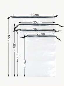 4pcs Drawstring Toy Storage Bags Love Valentine - White - View 14