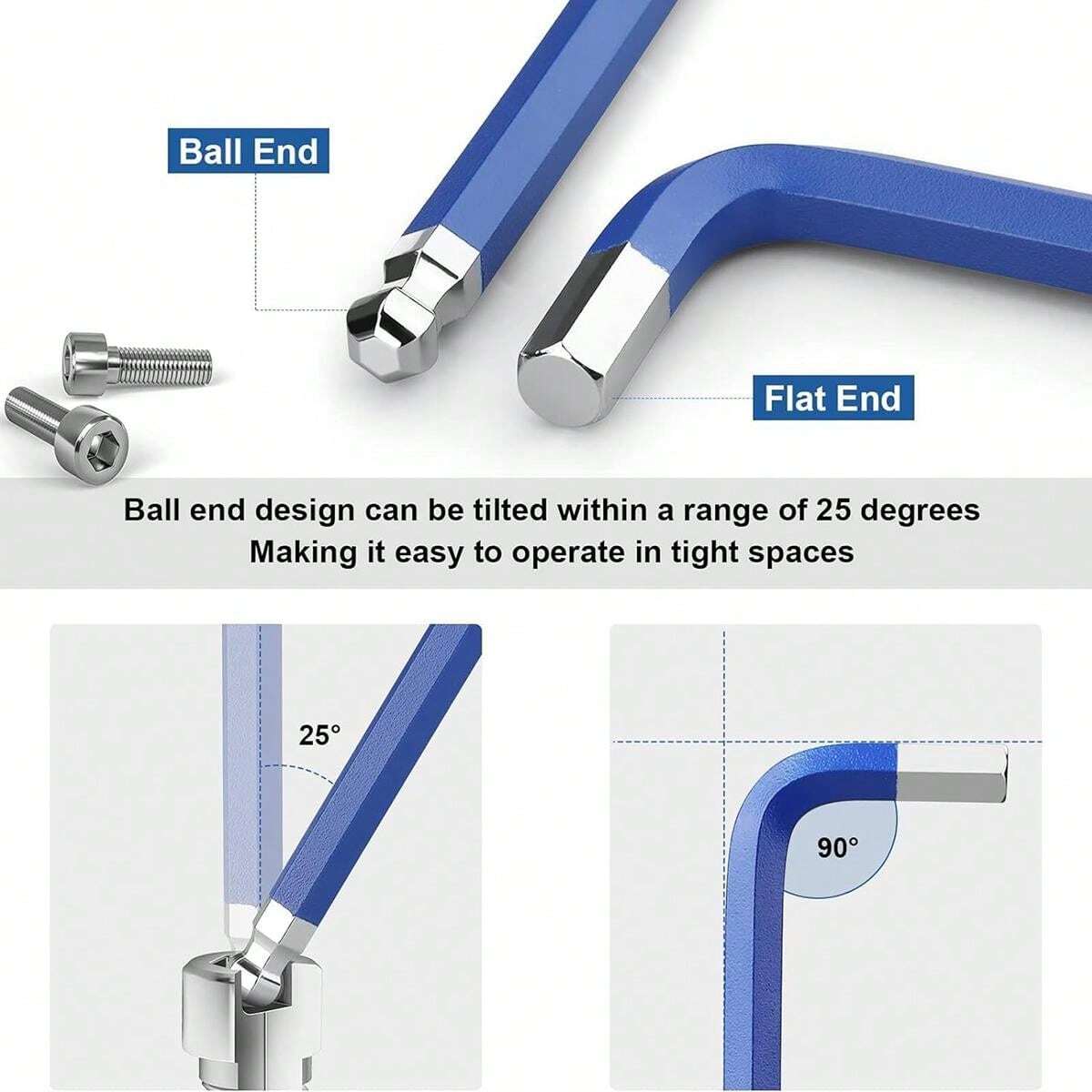 Hex Key Allen Wrench Set With BallEnd, Allen Wrenches Sets Ball End S2